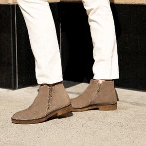 Stylish Tan Suede Ankle Boots Italeau Waterproof Suede